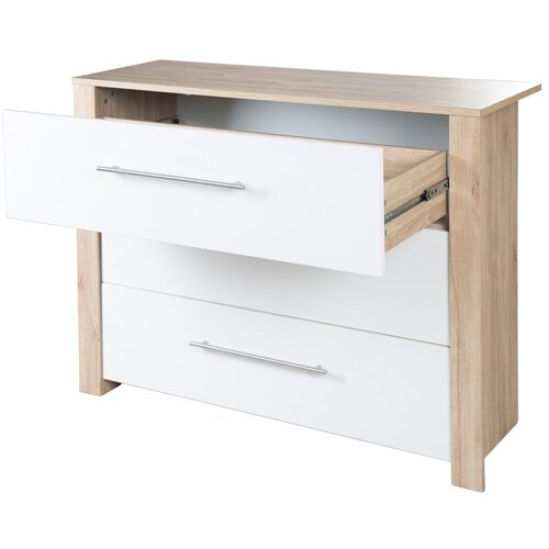 Roba Bela/v naravni barvi nizka otro&amp;scaron;ka komoda v hrastovem dekorju s previjalnim pultom 112x98 cm &amp;ndash; Slike
