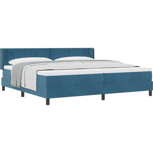 vidaXL Postelja s vzmetnico Temno modra 200x200 cm Žamet, (22050303) Cene