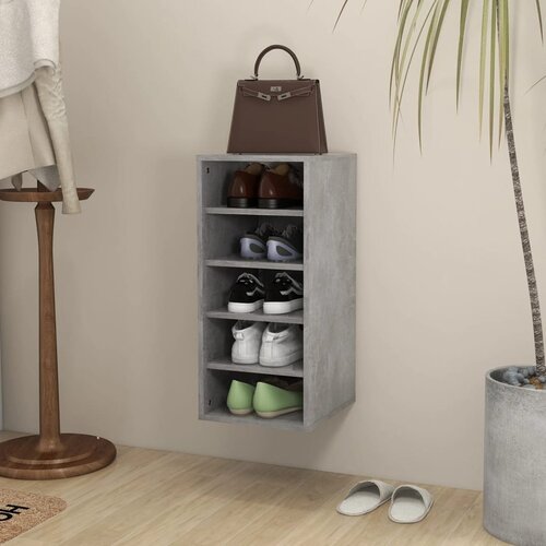 VidaXL Omarica za čevlje betonsko siva 31,5x35x70 cm iverna plo&amp;scaron;ča Slike