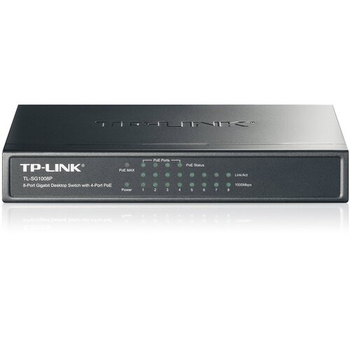 Tp-link TL-SG1008P 8-Port Gigabit Desktop Switch with 4-Port PoE+, 64W PoE Power supply, Supports PoE... Slike