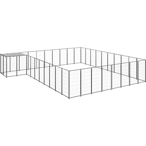 vidaXL kavez za pse crni 25,41 m² čelični Cene