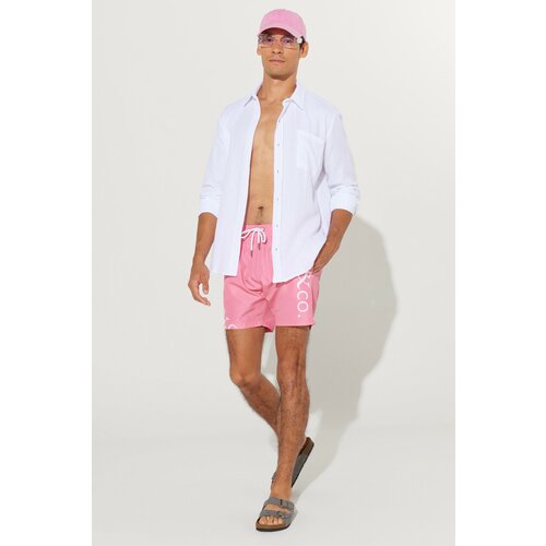 AC&Co / Altınyıldız Classics Men's Pink Standard Fit Normal Cut, Side Pockets Patterned Swimwear. Slike