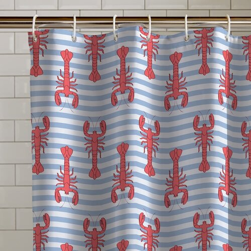 Catherine Lansfield Zavesa za tu&amp;scaron; 180x180 cm Lobster &amp;ndash; Slike