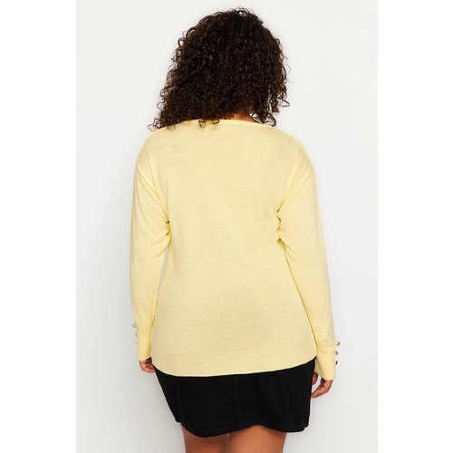 Trendyol Curve Plus Size Sweater - Yellow - Relaxed fit Slike