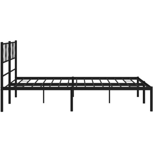  Metalni okvir za krevet s uzglavljem crni 140x200 cm Slike