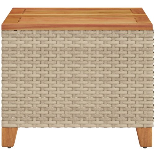  Vrtni stol bež 45 x 45 x 37 cm od poliratana i bagremovog drva Slike