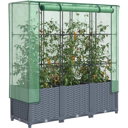 vidaXL Povišena gredica s pokrovom za staklenik 120 x 40 x 138 cm Cene