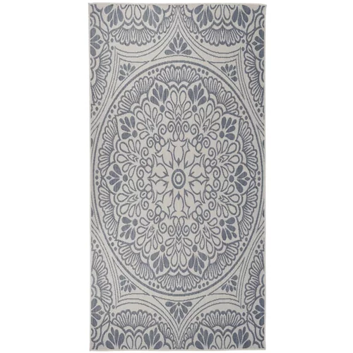 vidaXL Vanjski tepih ravnog tkanja 100 x 200 cm plavi s uzorkom