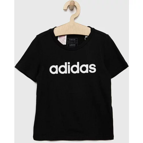Adidas Otroška bombažna kratka majica G LIN črna barva