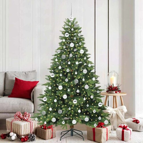 vidaXL Umestno božično drevo med 300 LED Zelena 180 cm PE in PVC Cene