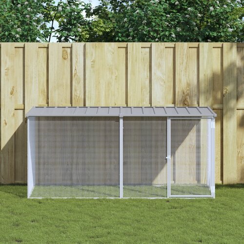 vidaXL Kavez za kokoši s krovom svjetlosivi 203x98x90 cm čelični Cijene