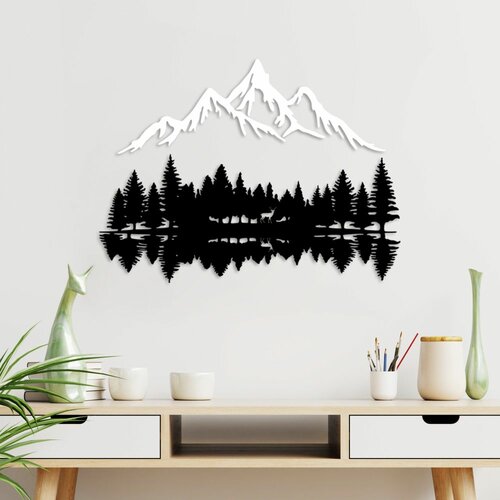 Wallity and mountain - 12 black white decorative metal wall accessory Cene