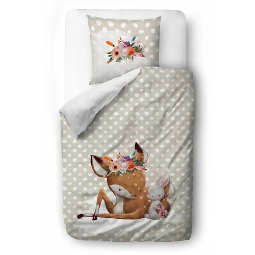 Mr. Little Fox Bombažno posteljno perilo Gospod Lisička in njeni prijatelji, 140 x 200 cm