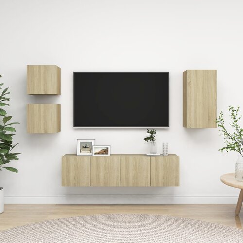 The Living Store Komplet TV omaric 5-delni sonoma hrast iverna plošča - Komplet TV Omaric, (21373921) Cene