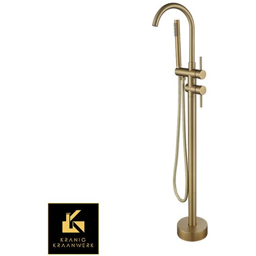 Kranig Kraanwerk stoječa kopalna pipa | elegantna kopalnica | upogibanje | rosegold | brušeno jeklo iz nerjavečega jekla | črno zlato, (21670317) Cene