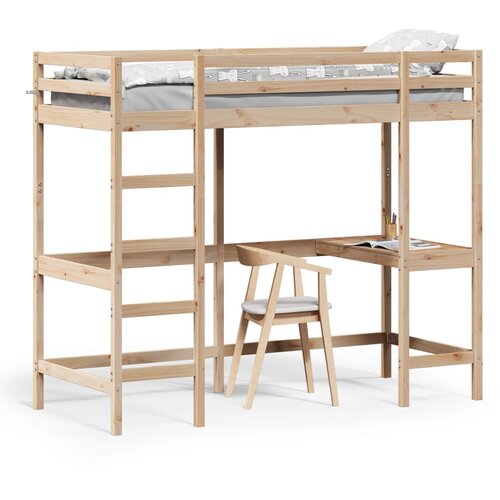vidaXL Posteljni okvir z mizo 75x190 cm trdna borovina Cene
