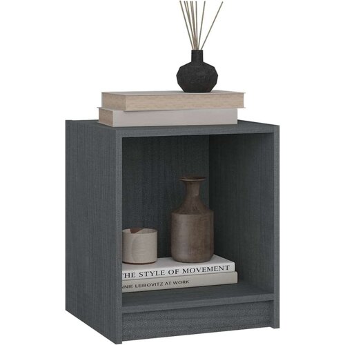 VidaXL noćni ormarići 2 kom sivi 35,5 x 33,5 x 41,5 cm od borovine Slike