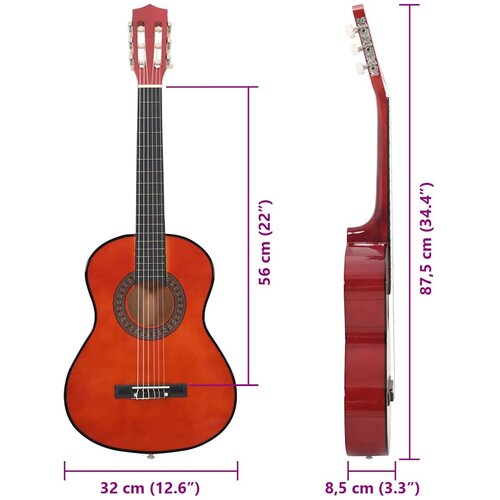  Klasična gitara za početnike i djecu 1/2 34 &amp;quot; od drva lipe Slike