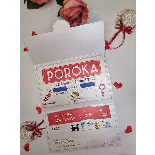  Poročna vabila NENAVADNA VABILA MONOPOLY NEPOR 01 Cene
