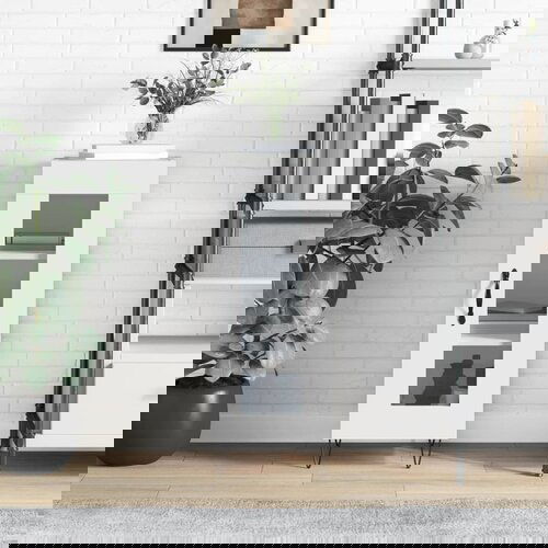 VidaXL Komoda sjajna bijela 34 5 x 34 x 90 cm od konstruiranog drva Slike