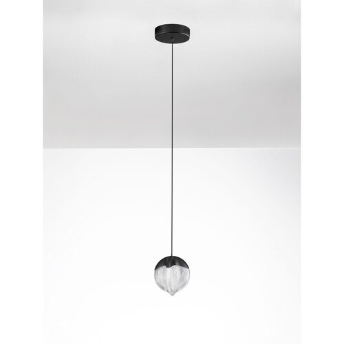 Nova Luce Mat crna LED viseća svjetiljka aluminijska s mogućnosti zatamnjivanja sa staklenim sjenilom &amp;oslash; 12 cm Alicia &amp;ndash; Slike