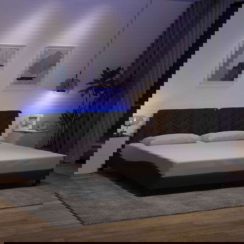 VidaXL Okvir kreveta s LED-om bez madraca 180x200 cm od tkanine Slike