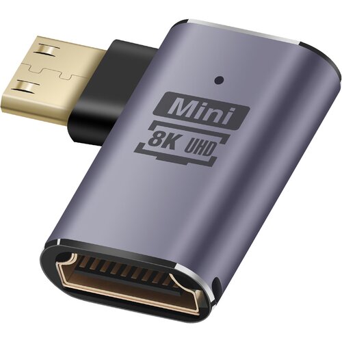 LINQ Adapter Video 8K UHD HDMI Ženski na Mini HDMI Mo&scaron;ki Sklonjen Desno, Siva, (5000191803) Cene