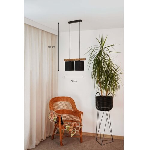  Brilagi - Visilica na sajli FOREST 2xE27/15W/230V borovina/crna Slike