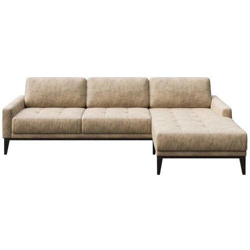 MESONICA kutna garnitura bež boje od imitacije kože Musso Tufted, desni kut Cijene
