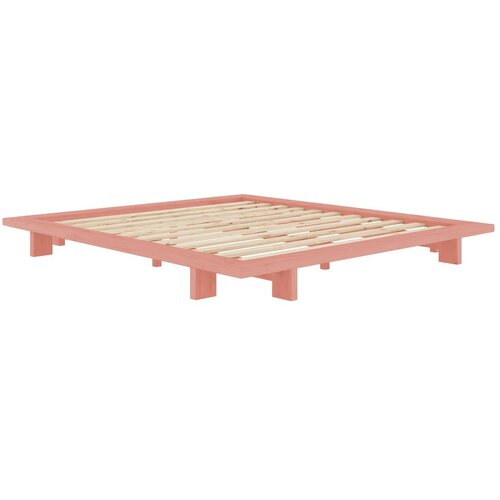 Karup Design Svetlo rožnata zakonska postelja iz masivnega bora z letvenim dnom 180x200 cm Japan – Cene