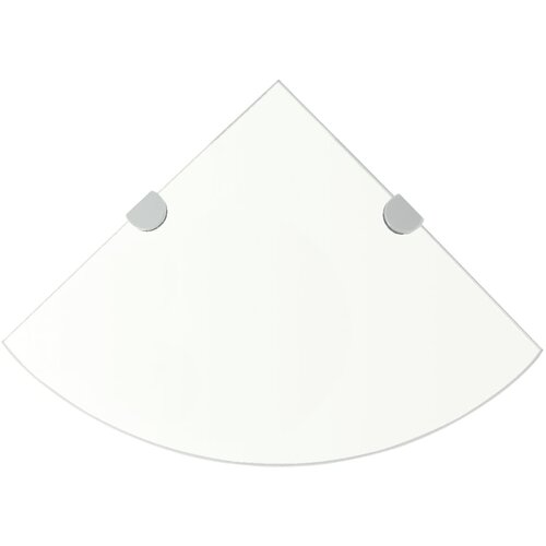 VidaXL Kotna Polica s Kromirano Podporo Prosojno Steklo 25x25 cm, (20623084) Slike