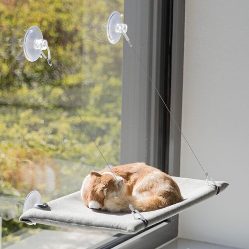 Trixie Platforma za Prozor 50×30cm Velur Siva Cene