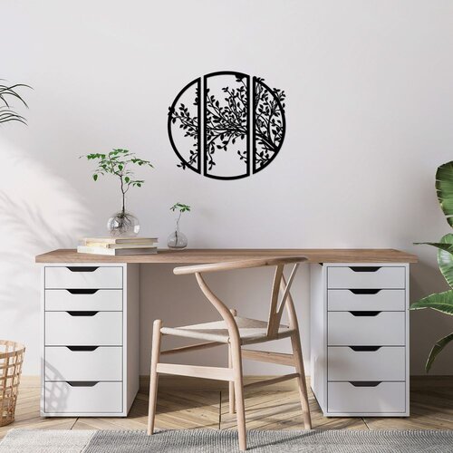 Wallity Zidna dekoracija Piece Flower - 502, 56 x 60 cm, Crna Cene