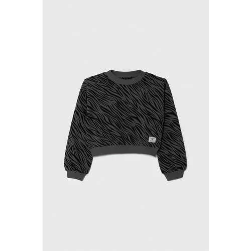 Sisley Otroški bombažen pulover črna barva