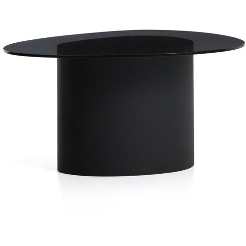 Kave Home Crni stolić za kavu sa staklenom pločom stola 74x81,5 cm Olir &amp;ndash; Slike