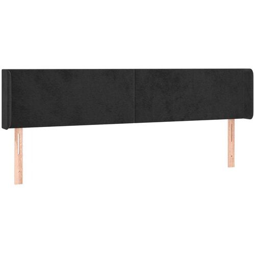  Uzglavlje s u&amp;scaron;ima crni 203x16x78/88 cm bar&amp;scaron;unasti Slike