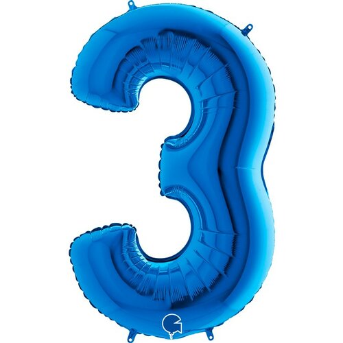 balon broj 3 plavi sa helijumom Slike