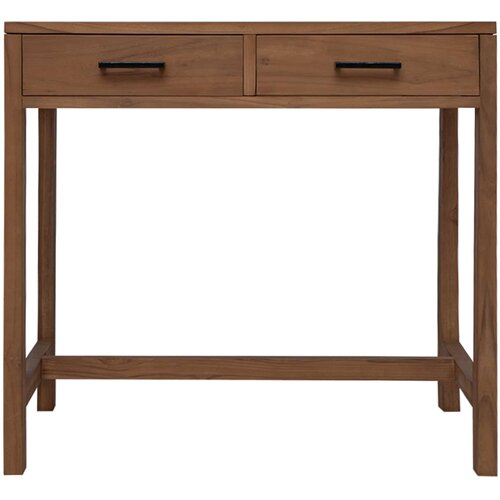  Stol s ladicama Prirodna Čvrsto teak drvo 80 x 50 x 75 cm Slike