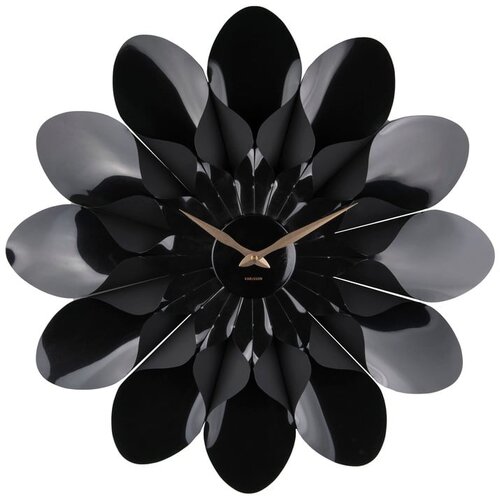 Karlsson črna stenska ura Flower, ø 60 cm Cene