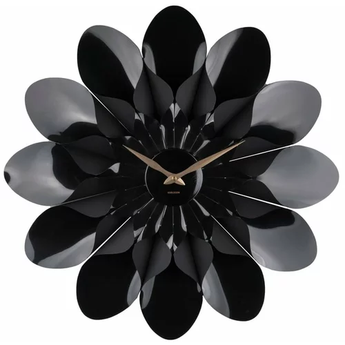 Karlsson crni zidni sat cvijet, Ø 60 cm