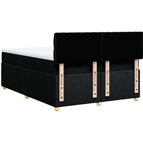 VidaXL Krevet s oprugama i madracem crni 140 x 190 cm od tkanine Slike
