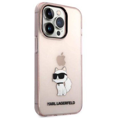 Karl Lagerfeld KLHCP14XHNCHTCP za&amp;scaron;čita ovitek za iphone 14 pro prozorno roza - iml nft choupette logo Slike