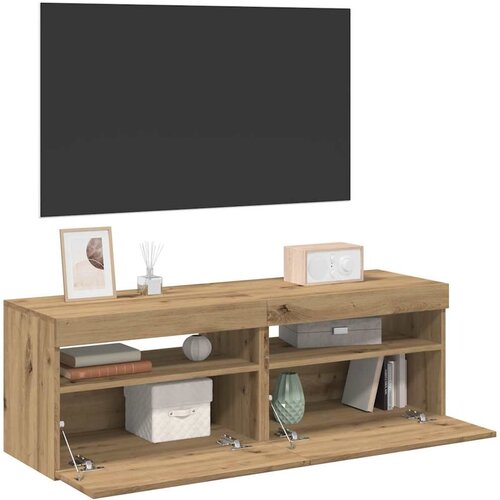 Furnova TV omarica z LED lučkami 2 kosa artisan hrast inženirski les, (21924177) Cene