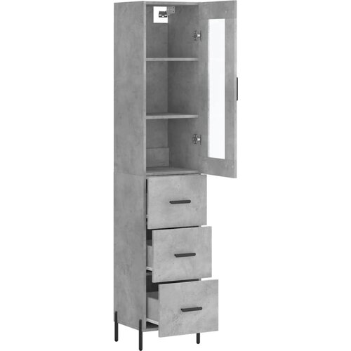  Visoka komoda siva betona 34,5x34x180 cm od konstruiranog drva Slike