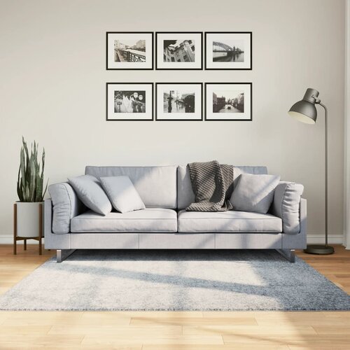 vidaXL Košata preproga moderna modra 160x160 cm Cene