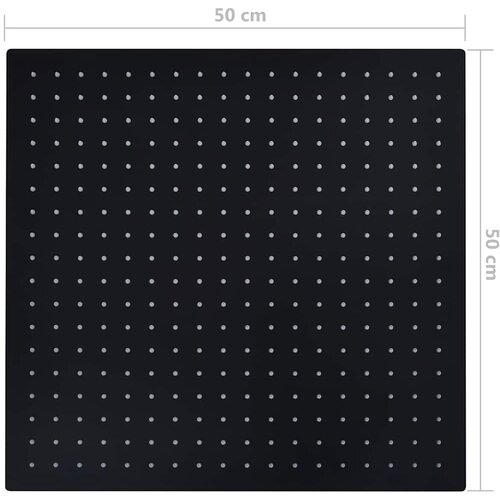  Glava za tu&amp;scaron; od nehrđajućeg čelika 50 x 50 cm četvrtasta crna Slike