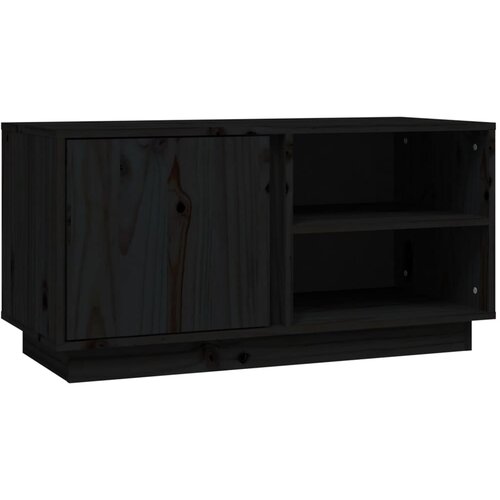Maison Chic TV omarica - TV enota - Televizijska omarica črna 80x35x40,5 cm trdna borovina, (21699453) Slike