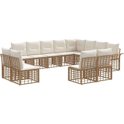  Set vanjskih sofa 12 pcs Prirodna i krema bijela Poliester Cijene
