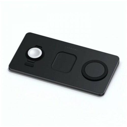 Satechi trio wireless charging pad (apple watch, airpods, iphone) - black (ST-X3TWCPM) Cene