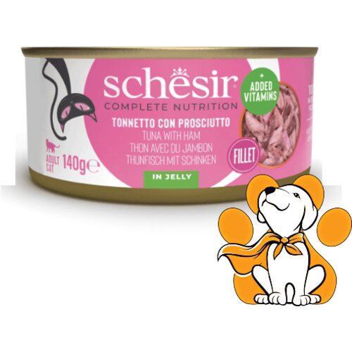 Schesir Cat Tuna & Ham in Jelly 140g, Vlažna Hrana Za Mačke Na Bazi Tune i Šunke Cene